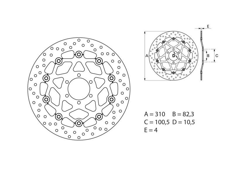 Disque de frein avant Brembo pour Daytona 675 (13-16)