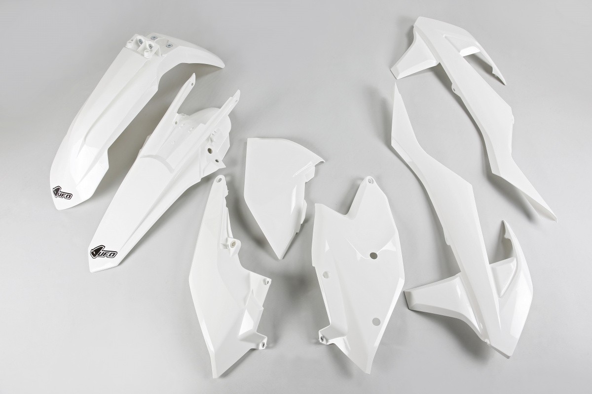 Kit Plastique UFO pour Moto KTM EXC-F250 (17-19) EXC-F350 (17-19) EXC-F450 (17-19) EXC-F500 (17-19) - Couleur Blanc
