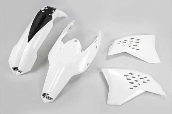 Kit Plastique UFO pour Moto KTM EXC125 (09-11) EXC200 (09-11) EXC300 (09-11) EXC500 (09-11) - Couleur Blanc