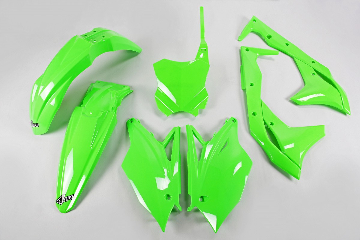 Kit Plastique UFO pour Moto Kawasaki KX250 F (17-20) - Couleur Vert fluo