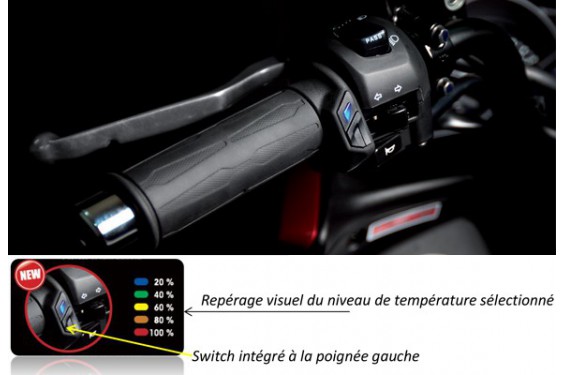 Poignées Chauffantes Moto Tecno Globe GOLD 130mm Poignées Chauffantes Moto Tecno Globe GOLD 130mm
