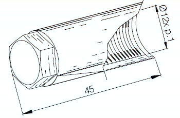 Embout de Protection de Vilebrequin M12 X 1 / L45mm pour arrache volant