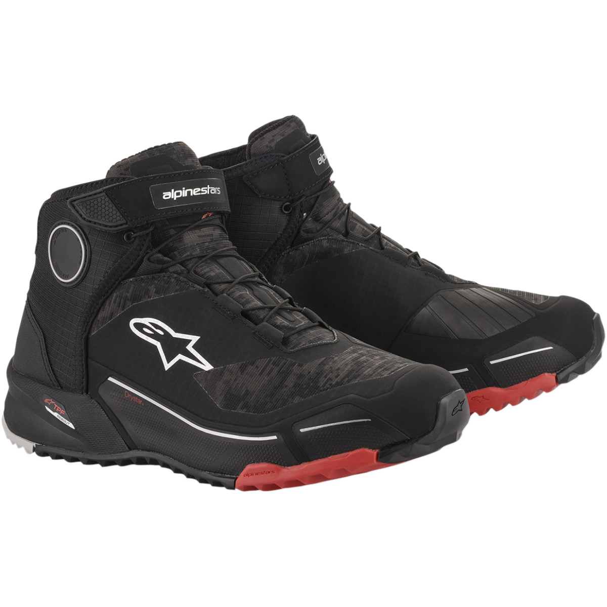 Chaussures moto Alpinestars CR-X Drystar - Noir & Rouge