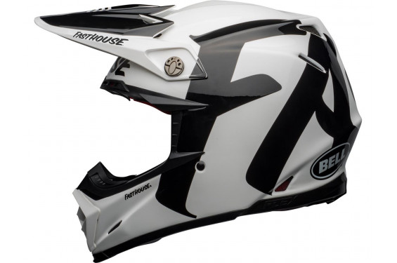 Casque Moto Cross BELL MOTO-9 FLEX FASTHOUSE NEWHALL Blanc - Noir 2021