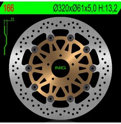 Disque de Frein Moto NG Brake Avant pour Kawasaki ZZR 1100 (93-01) 166