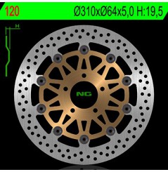 Disque de Frein Avant NG Brake pour Suzuki Inazuma 1200 (98-03) 120