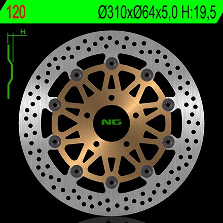 Disque de Frein Avant NG Brake pour Suzuki Inazuma 1200 (98-03) 120