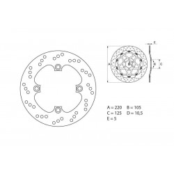 Disque de frein arrière Brembo pour Triumph 955 Speed Triple (99-04)