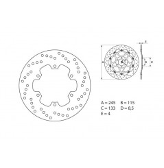 Disque de frein arrière Brembo pour Yamaha TRX 850 (95-00)