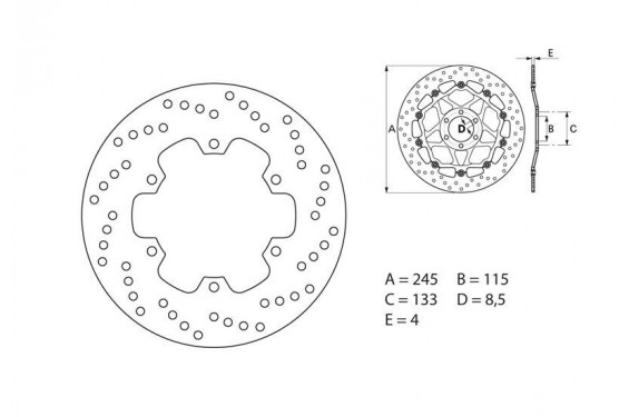 Disque de frein arrière Brembo pour Thundercat 600 (96-03) Disque de frein arrière Brembo pour Thundercat 600 (96-03)