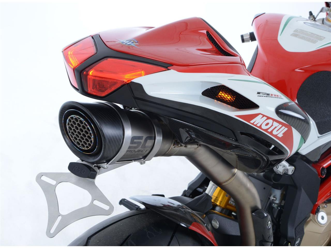 Support de Plaque R&G pour MV Agusta F4 RC (17-19) pour échappement SC Project - LP0228SS