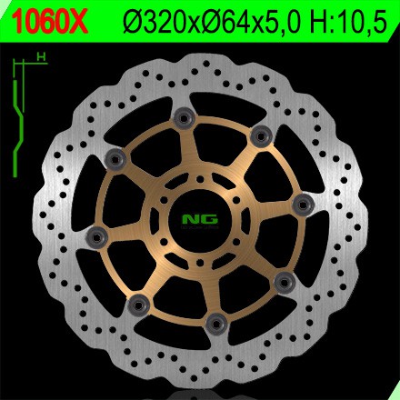 Disque de frein NG Brake avant Wave pour Yamaha 1200 XJR (95-98) 1060X