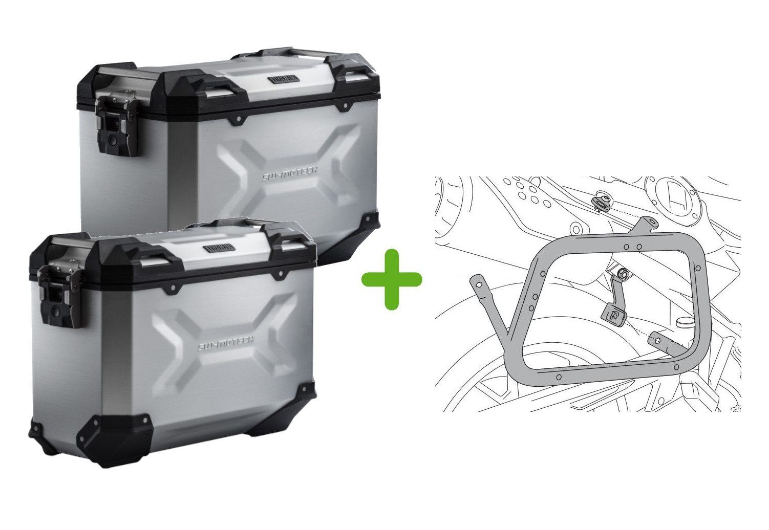 Kit Valises Latérales Trax ADV SW-Motech pour Tiger 800 (11-19) KFT.11.748.70001