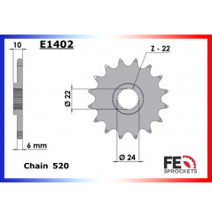 Kit Chaine Moto FE pour BMW F650 Funduro (93-00)