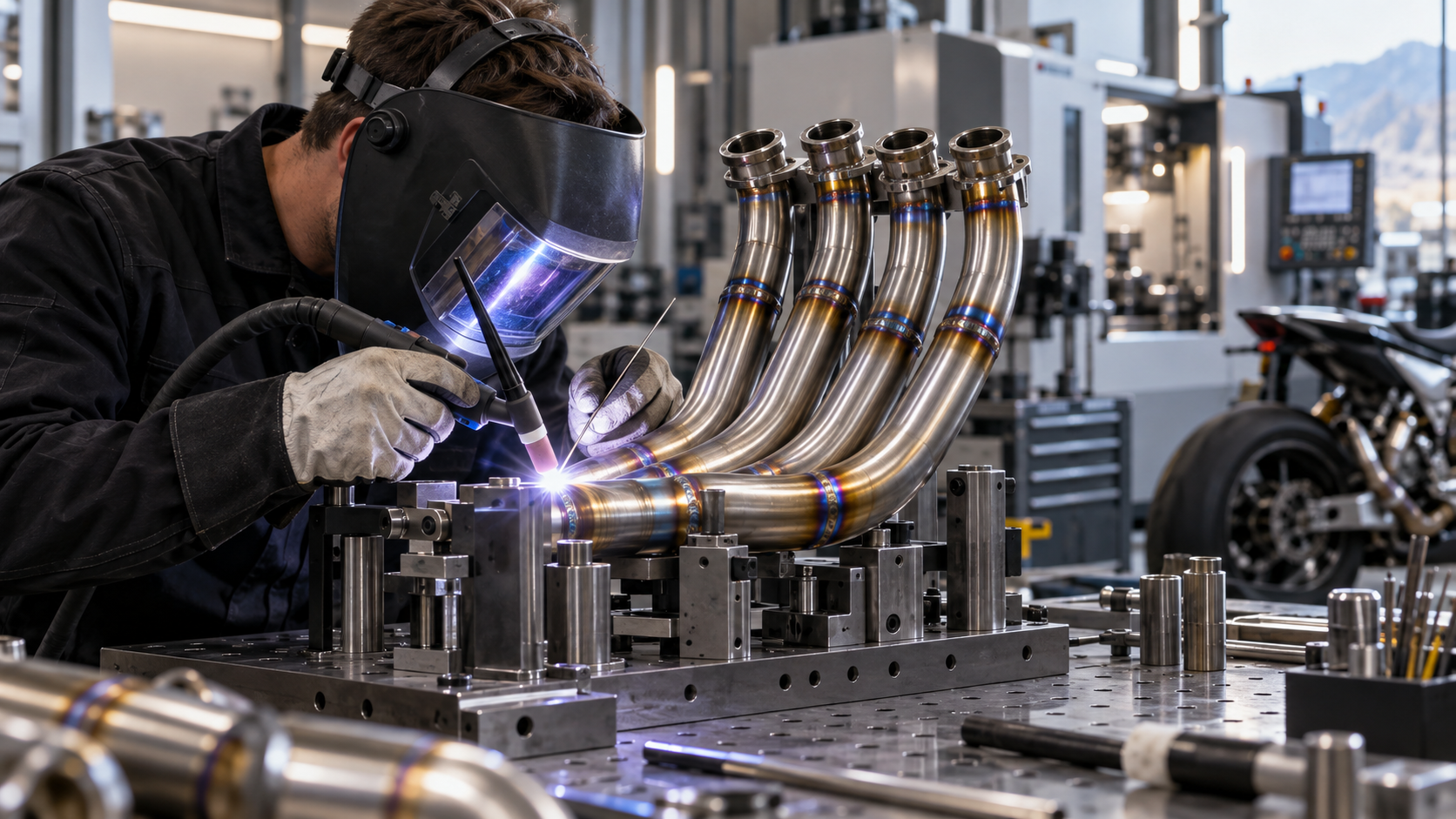 Fabrication d’une ligne Akrapovič en titane